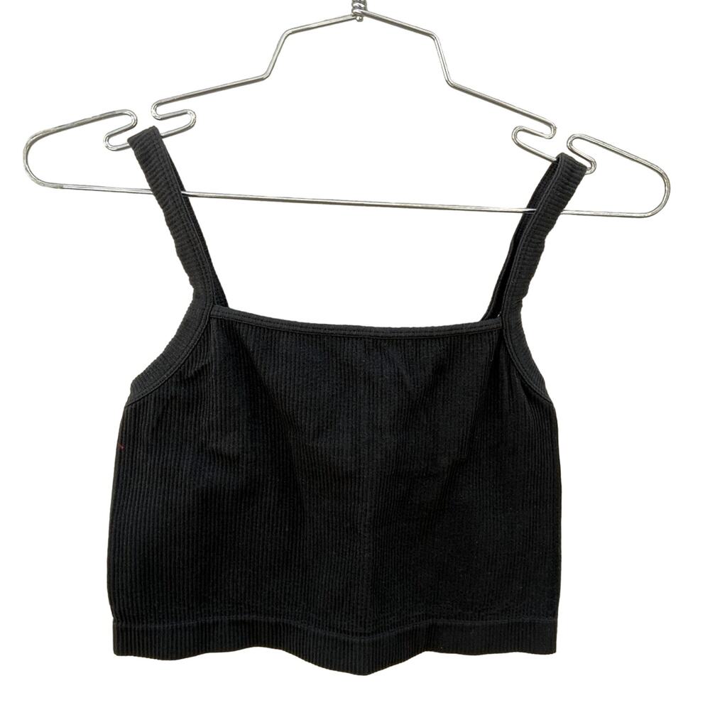Black ribbed bralette/crop top